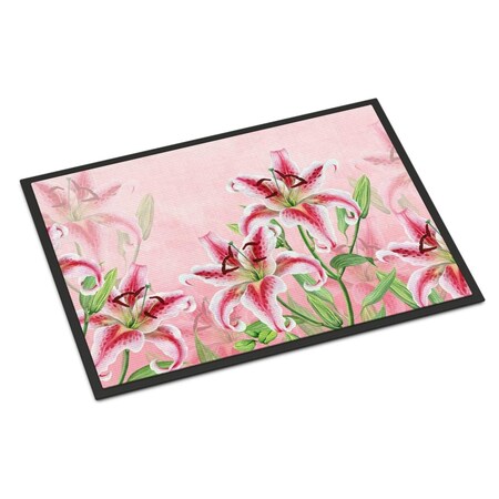 Carolines Treasures 24 x 36 in. Pink Lillies Indoor or Outdoor Mat BB7446JMAT